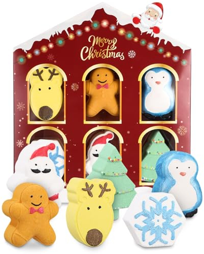 Birshe Bombas de Baño Set de Regalo de Bombas Baño Bombas de Baño Naturales Sales de Baño con Sales de Baño y Aceites Esenciales,Hecho a Mano Apto,Regalos de Cumpleaños,Navidad y para Niñas y Niños.