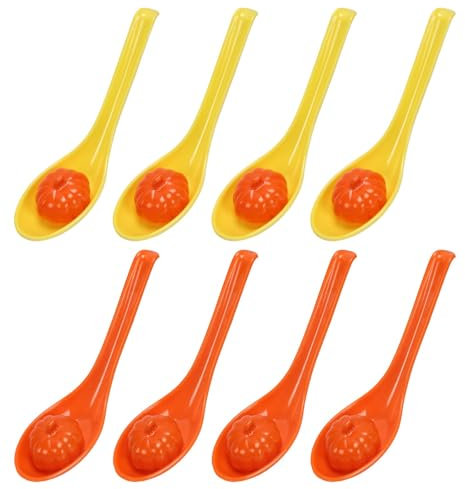 WEDNOK 8 Sets Halloween Eierlaufen Set Kürbis Rennspielset Kinder Ei und Löffel Rennen Spiel Set Halloween Laufen Gartenspiele Party Mitgebsel für Drinnen Draußen Halloween