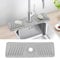 Silicone Sink Faucet Mat for Kitchen, Sink Splash Guard Drying Tap Mat Draining Pad, Faucet Handle Drip Catcher Tray for Kitchen Bathroom Counter (Grey)