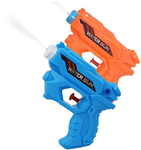 CAKEEYUM 2 Packwasserpistole für Kinder im Freien im Freien Wasserpistole kleine Pool -Wasserpistolen Schwimmspielzeug für Jungen und Mädchen (blau und orange)