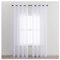 BCughia Gardinen Vorhang 2er Set, Vorhang Lichtdurchlässig Einfarbig Gardinen Wohnzimmer Set H 214 x B 107 cm, Weiß
