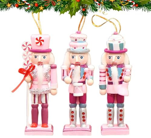 Set Soldato Schiaccianoci, Figure Schiaccianoci Festive, Decorazioni Rosa Schiaccianoci, Schiaccianoci Albero Di Natale Con Tradizionale Appello Festivo Per La Tavola Delle Feste O Decorazioni Nataliz