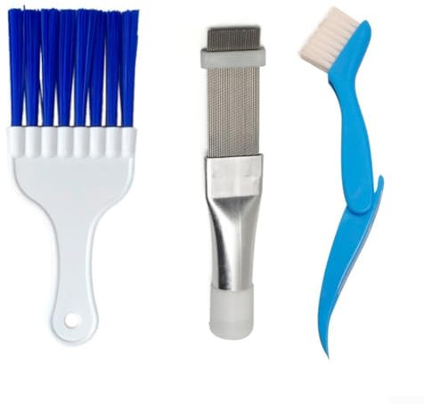 Ensemble de nettoyage efficace pour condensateur de climatisation 3 pièces en acier inoxydable peigne et brosses