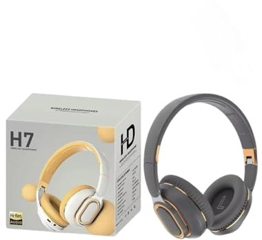 H7 Wireless Bluetooth Headphones for TV with Mic & USB Adapter, Noise-Canceling, Foldable Stereo Headset with Deep Bass – Ideal TV Earphones for Immersive Sound (Gray)