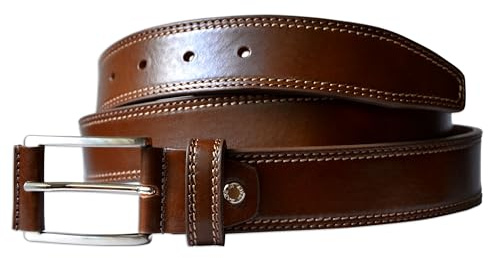 PASQUALE CUTARELLI Herren Gürtel aus Italienischem Leder Fango 105cm