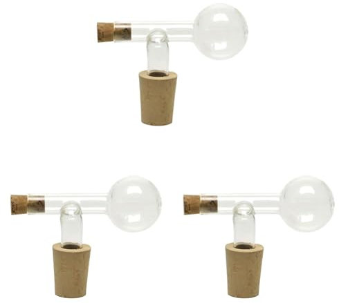Bottle Master Look - Doseur en verre pour feux nobles - 2,0 cl : 20 ml - Pour bouteilles de 0,5 à 0,7 l, Naturel, Marron (Lot de 3)