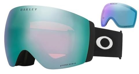 Oakley Flight Deck PRO L Skibrille Matte Black/Prizm Sapphire & Prizm Iced High-End Skibrille mit XL-Sichtfeld, Glaswechsel & nachhaltigem Design für anspruchsvolle Wintersportler.