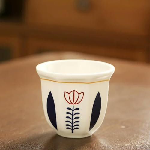 FUPOHUA Tazza da 180 ml in Ceramica in Stile mediorientale, Tazza da tè, tazzine da caffè, tazzine da Cappuccino, Tazza con Candela, tazzine da caffè con Impugnatura, Cucina