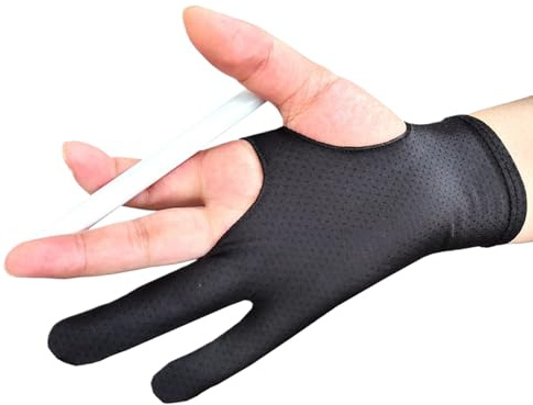 Generisch Zeichenhandschuh,Zweifinger Grafiktablett Handschuh | 2 Stück Rechts Links Hand Zubehör für Anfänger bis Fortgeschrittene Schule Zuhause Unterwegs