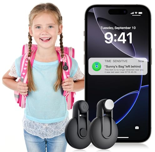 Otag Lot de 2 traceurs GPS compatibles avec Apple Find My (iOS uniquement), protection de la vie privée, mode perdu, pas de frais mensuels, tracker Bluetooth certifié Mfi pour enfants, personnes âgées