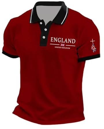 NNGOTD Mens Union Jack Polo Shirts United Kingdom Britain England Flag Print Short Sleeve Collared Button Down Golf Shirt Summer Regular Fit Plus Size T-Shirt Holiday Clothes for Men UK