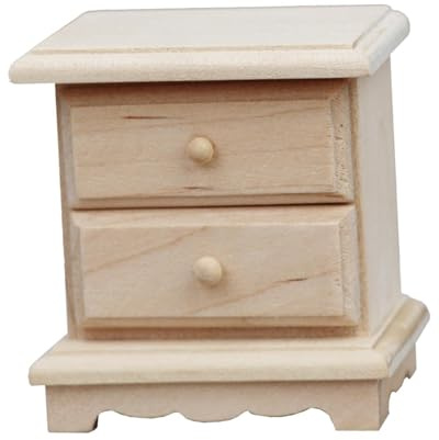 KIXZSAZ Inspirierende Mini Möbel mit Puppenhausmöbeln, glatten Mini Nachttischen, die das Leben in fantasievolles Spielen verwandeln. Puppenhaus 1/12, schlicht und lebendig, aus Holz gefertigt. 1/2
