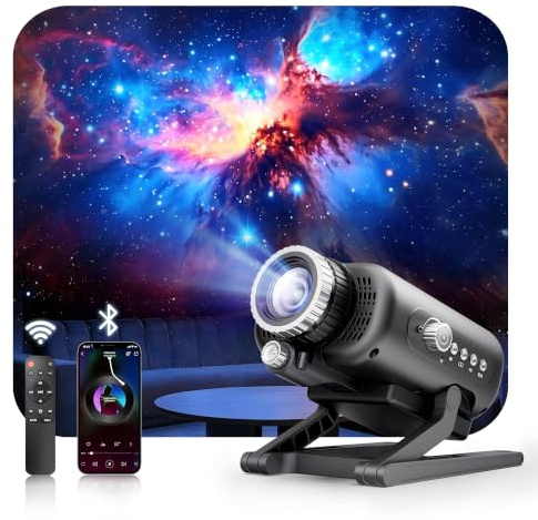 Homelist Galaxy Projector, 60 Scenes Star Projector with Bluetooth Speaker | 60 Scenes Night Light with Timer & Focus Knob, White Noise & Bluetooth Speaker for Bedroom, Birthday Gifts and Home Decor.