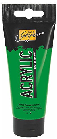 KREUL 84133 - Solo Goya Acrylic, 100 ml Tube in permanentgrün, cremige vielseitig einsetzbare Acrylfarbe in Studienqualität, auf Wasserbasis, schnell und matt trocknend, gut deckend, wasserfest
