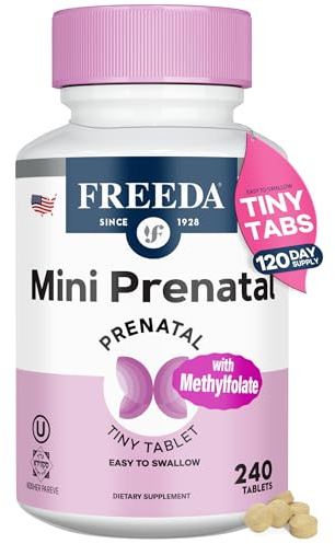 FREEDA Mini Prenatal Vitamins for Pregnant Women – 240 Tiny Tablets