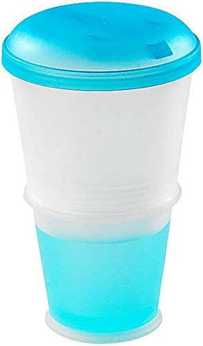 Rosenstein & Söhne Müsli-Lunchbox: Müsli-to-go-Becher mit Milch-Kühlfach & Löffel (Müsli-Dose zum Mitnehmen, Müslibecher to-Go, Joghurtbecher Kühlung)