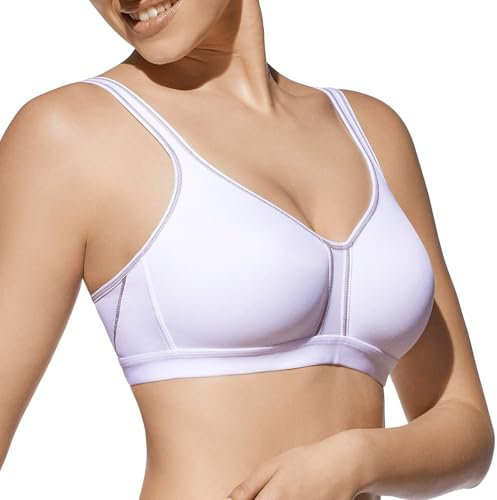 Selene, Reggiseno Donna Sportivo in Microfibra Traspirante, Senza Ferretto, con Coppe Imbottite, Collezione Nina, Colore Bianco, Taglia 4B