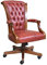 Artigiani Veneti Riuniti Made in Italy Drehsessel aus Holz und Leder