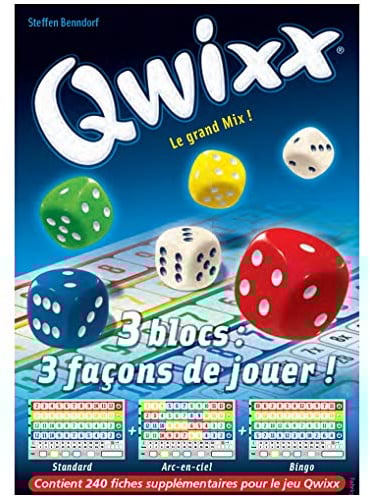 Gigamic jnqr – Würfelspiel – Qwixx – Nachfüllpack Block-Score – 3 x 80 Stecker