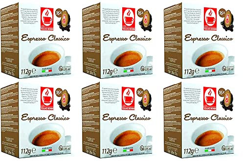 Bonini Classico Coffee Pods Compatible with Lavazza A Modo Mio Coffee Machines. Pack of 6 (Total 96 Pods)