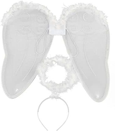 DEGUISE TOI Kit ángel Blanco con alas y Aureola Adulto