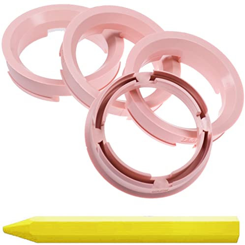4X Zentrierringe Rosa 72,6 mm x 57,1 mm + 1x Reifen Kreide Fett Stift