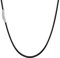 U7 Herren lange Halskette 75cm schwarz Lederkette mit 316L Edelstahl Verschluss 2mm breit geflochtene Wachsschurkette trendig Schmuck Accessoire für Alltagsleben