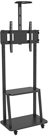 Techly Floor Support with Shelf for LCD/LED/Plasma TV 32-70, Schwarz