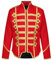 Steampunk Emo Punk Goth Militaire Officier Parade Veste - Rouge & Or (S Homme)