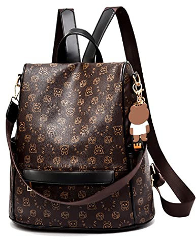 shepretty Damen Rucksack Anti Diebstahl Umhängetasche Hohe Qualität Leder, 0999-BK-new