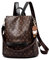 shepretty Damen Rucksack Anti Diebstahl Umhängetasche Hohe Qualität Leder, 0999-BK-new