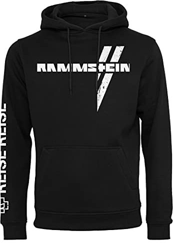 Other Brands Herren RS018-Rammstein Weißes Kreuz Hoodie Sweatshirt mit Kapuze, Black, M