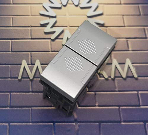 TOT ELECTRIC Interruttori prese pulsanti frutti compatibili con Bticino Living light Tech international e air grigio argento silver (Pulsante Doppio)