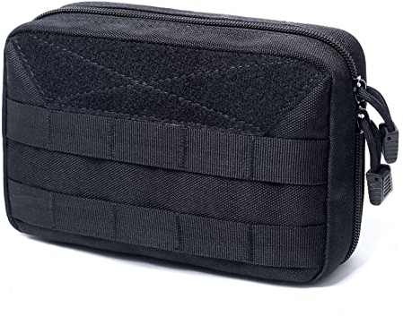 Azarxis Taktische Hüfttaschen, Militär Kompakt Gürteltasche, Multifunktional Molle EDC Tasche (Schwarz)