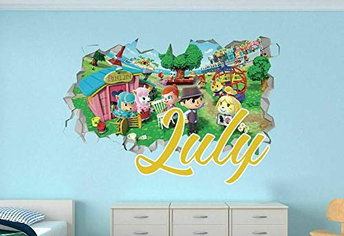 Wandtattoo Animal Crossing Custom Vinyl Stickers 3D Wall Decals Name Art