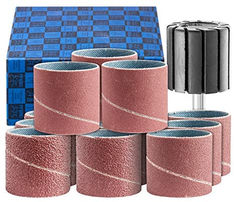 PFERD Schleifhülsen-Set, 13-tlg. | Korund Ø30x30mm A40, 60, 80, 150 inkl. Halter mit Schaft-ø 6mm | 42298004 - für universelle Anwendungen