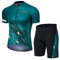 Santic Radtrikot Set Fahrradtrikot Set Herren Kurzarm Radhose mit 4D Sitzpolster Radsport Set Rennrad MTB Sommer Grün XL