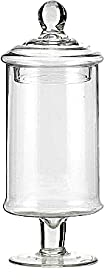 Pandecor Vaso cilindrico Potiche portaconfetti e Porta Bon Bon in Vetro con Coperchio d. 14 h. 35 cm