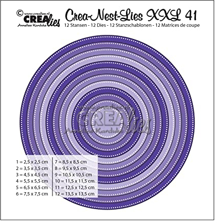 Crealies Crea-Nest-Lies XXL Stanzschablone no.41 Kreise mit Punkte