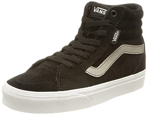 Vans Filmore Hi, Sneaker Donna, Suede Metallic Black Hematite, 37 EU