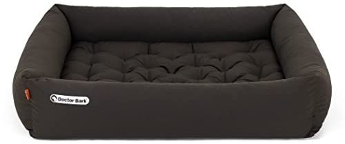Doctor Bark Hundebett Orthopädisch - Waschbar bis 95°C, Geruchsfrei & Hygienisch - Kuscheliger Hundekorb Grosse Hunde mit Hundematratze (XL - 100x90 cm, Braun)
