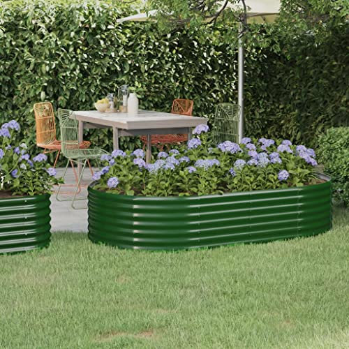 WIFESE JardinièRe De Jardin Acier Enduit De Poudre 175x100x36 Cm Vert Jardinieres Exterieur Jardiniere Bois Jardiniere Balcon Carré Potager Bacs ã Fleurs