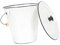 Cabilock Seau Émaillé avec Couvercle Pot De Chambre Urinoir Distributeurs De Nourriture pour Chiens Stockage De Seau De Riz Compost De Ferme Peut Ménage Blanche Pot De Fleur en Bois