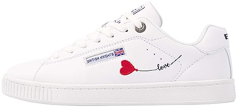 British Knights Damen Mist Sneaker, Weiss Herz, 41 EU