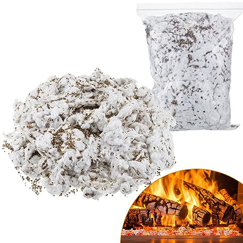 Frienda Glowing Embers Rock Wool Vermiculite Fireplace Material, White