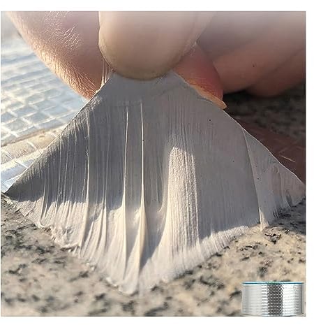 Butyl Tape Waterproof Tape, Aluminum Foil Butyl Seal Tape for Leakage, Butyl Rubber Tape for Reapring for Boat, Pipe Sealing, Roof Crack, RV, Awning, Window Sealing - 5cm x 5m