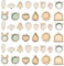 42 Stück Mini-Stickrahmen, Holz, Mini-Kreuzstichrahmen, 2,9 - 5,1 cm, rund, oval, quadratisch, sechseckig, herzförmig, tropfenförmig, Mini-Holzrahmen, Ring-Set für DIY Stickerei Anhänger Handwerk