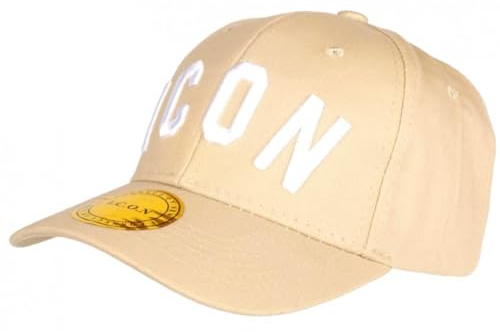 Hip Hop Honour Icon Baseball-Kappe, Beige und Weiß, modisch, Fyck, Größe: Einheitsgröße – Farbe: Beige – Unisex, beige, Einheitsgröße