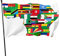 Außenbanner 90X150cm Afrika-Karte Garten Fahnen Polyester Flaggen Mit Metall-Ösen Gartenflagge Für Drinnen Hof Außenbereich