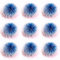 12 Stück 10-11cm Kunstfell Pompons, Kunstfell Bommeln zum Basteln, Künstliche Fellbommel Flauschige Bommel Pom Pom zum Basteln DIY Kreative Handwerk Mützen Handschuhe Tasche Anhängern Dekor,Blau Rosa